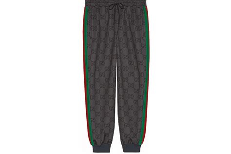 gucci web and snake pants|Cotton jersey jogging pant with Web in grey .